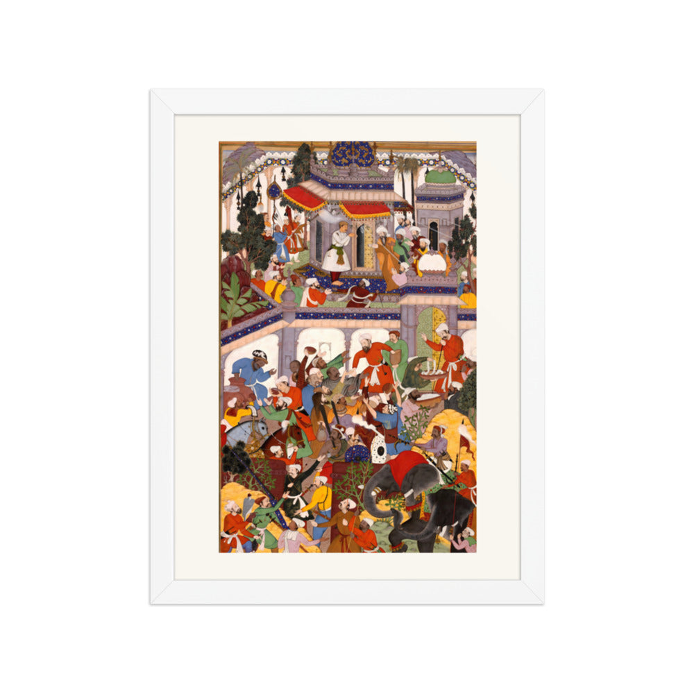 Akbar Visits the Tomb of Khwaja Mu'in ad-Din Chishti at Ajmer | Restored Mughal Wall Art — view 3
