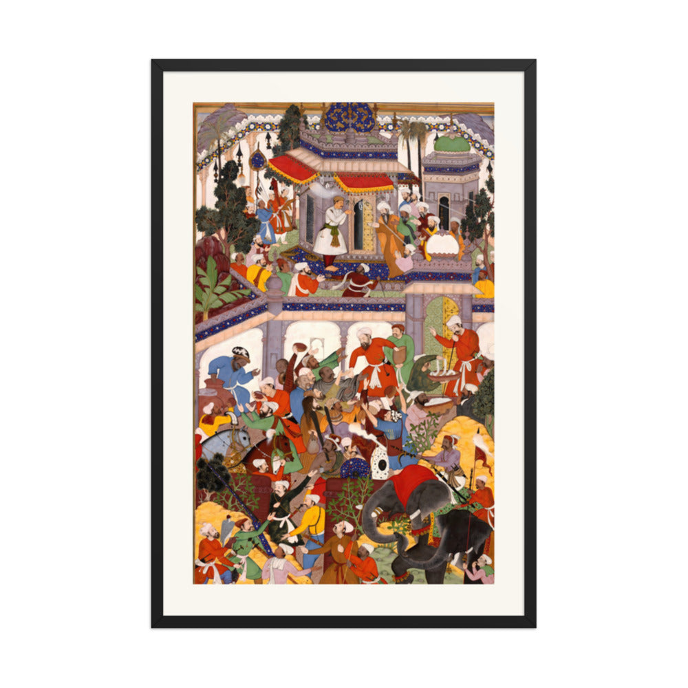Akbar Visits the Tomb of Khwaja Mu'in ad-Din Chishti at Ajmer | Restored Mughal Wall Art — view 7