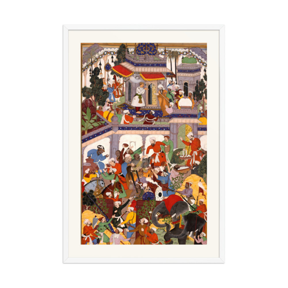 Akbar Visits the Tomb of Khwaja Mu'in ad-Din Chishti at Ajmer | Restored Mughal Wall Art — view 9