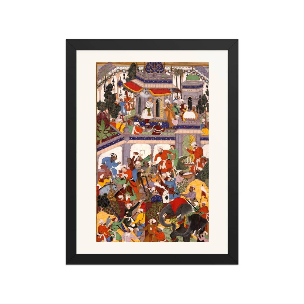 Akbar Visits the Tomb of Khwaja Mu'in ad-Din Chishti at Ajmer | Restored Mughal Wall Art — view 2