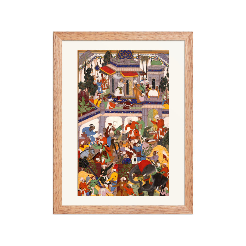 Akbar Visits the Tomb of Khwaja Mu'in ad-Din Chishti at Ajmer | Restored Mughal Wall Art — view 4