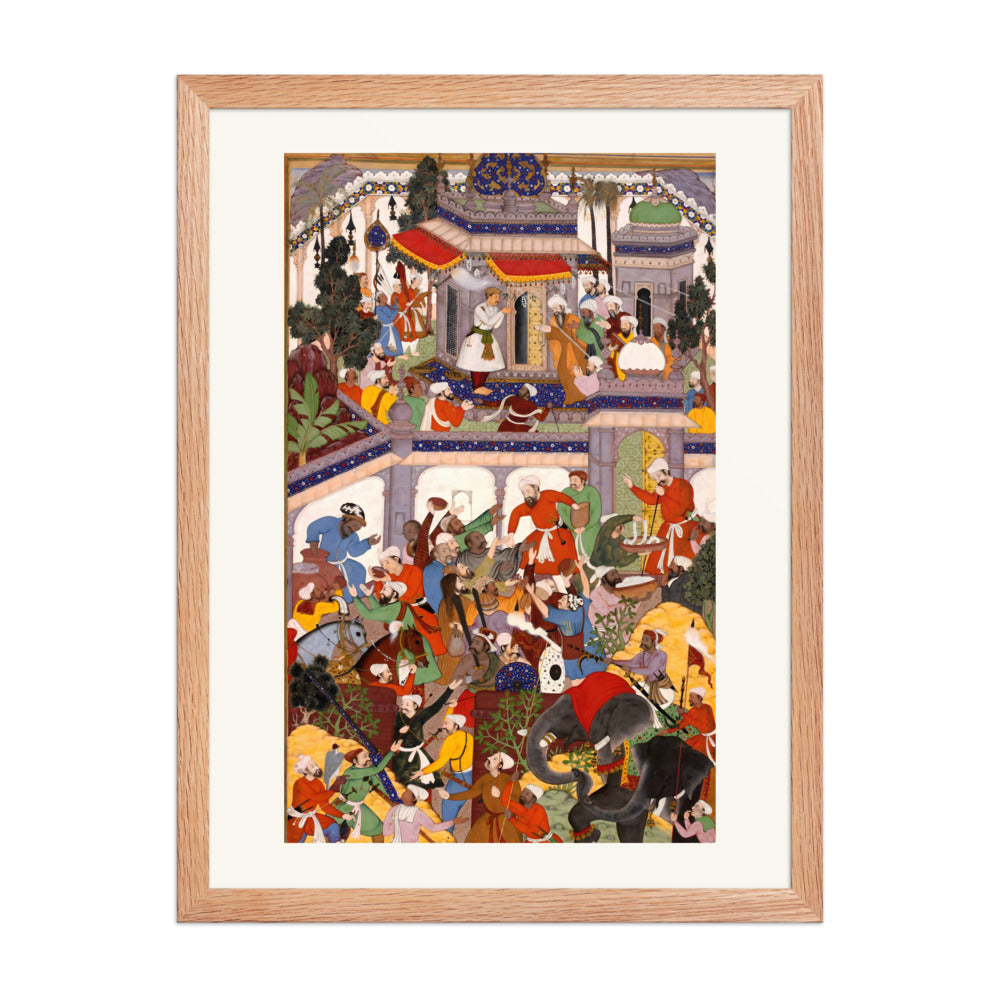 Akbar Visits the Tomb of Khwaja Mu'in ad-Din Chishti at Ajmer | Restored Mughal Wall Art — view 3