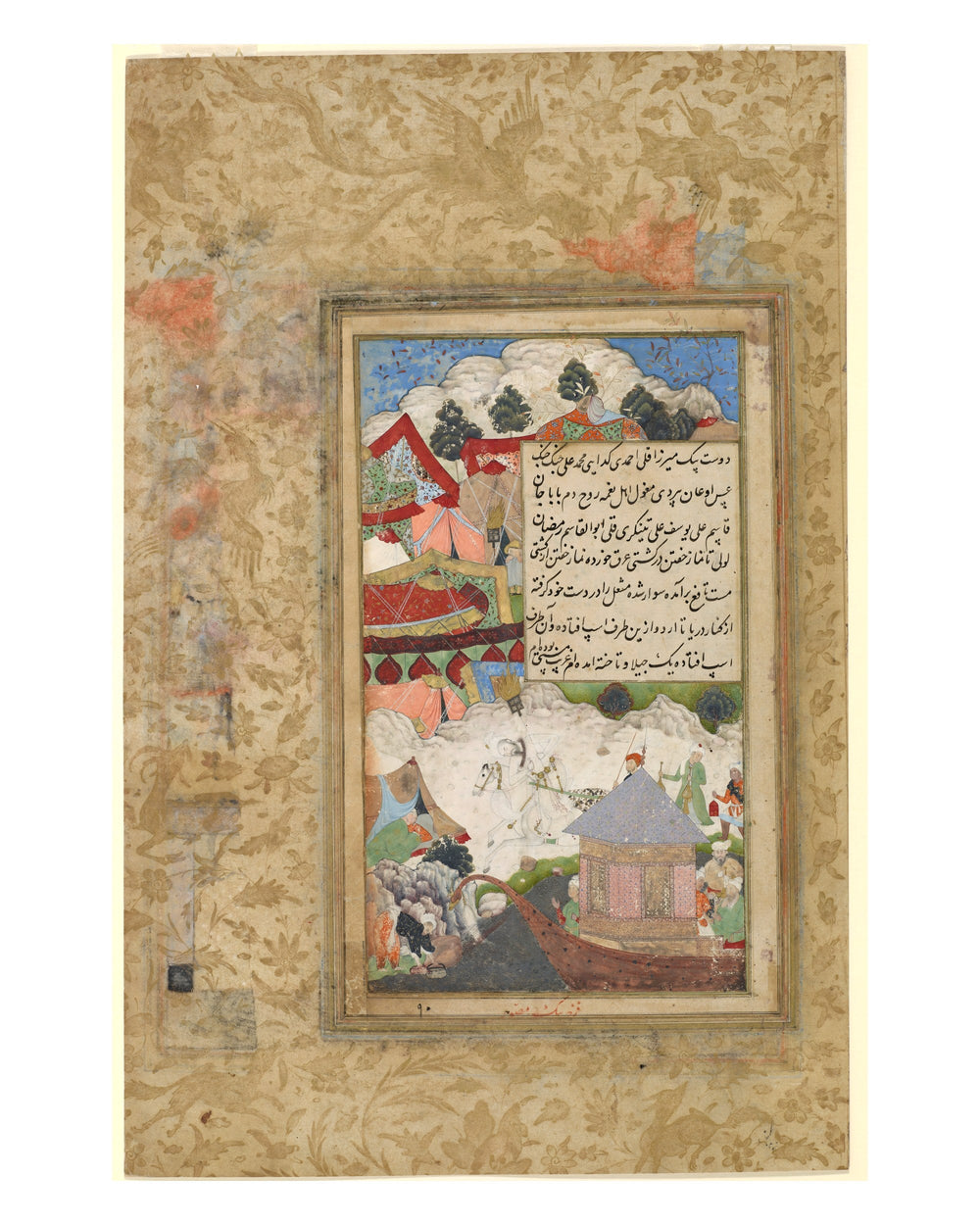 A Drunken Babur Returns to Camp at Night — Baburnama Folio | Restored Mughal Wall Art — view 7