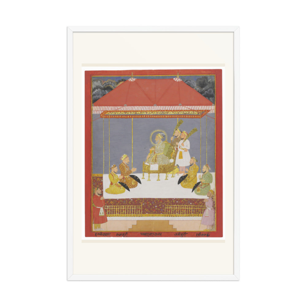 Bahadur Shah I Enthroned with His Sons | Restored Mughal Wall Art — view 10