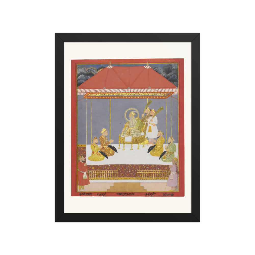 Bahadur Shah I Enthroned with His Sons | Restored Mughal Wall Art — view 2