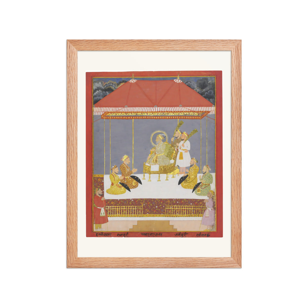 Bahadur Shah I Enthroned with His Sons | Restored Mughal Wall Art — view 4