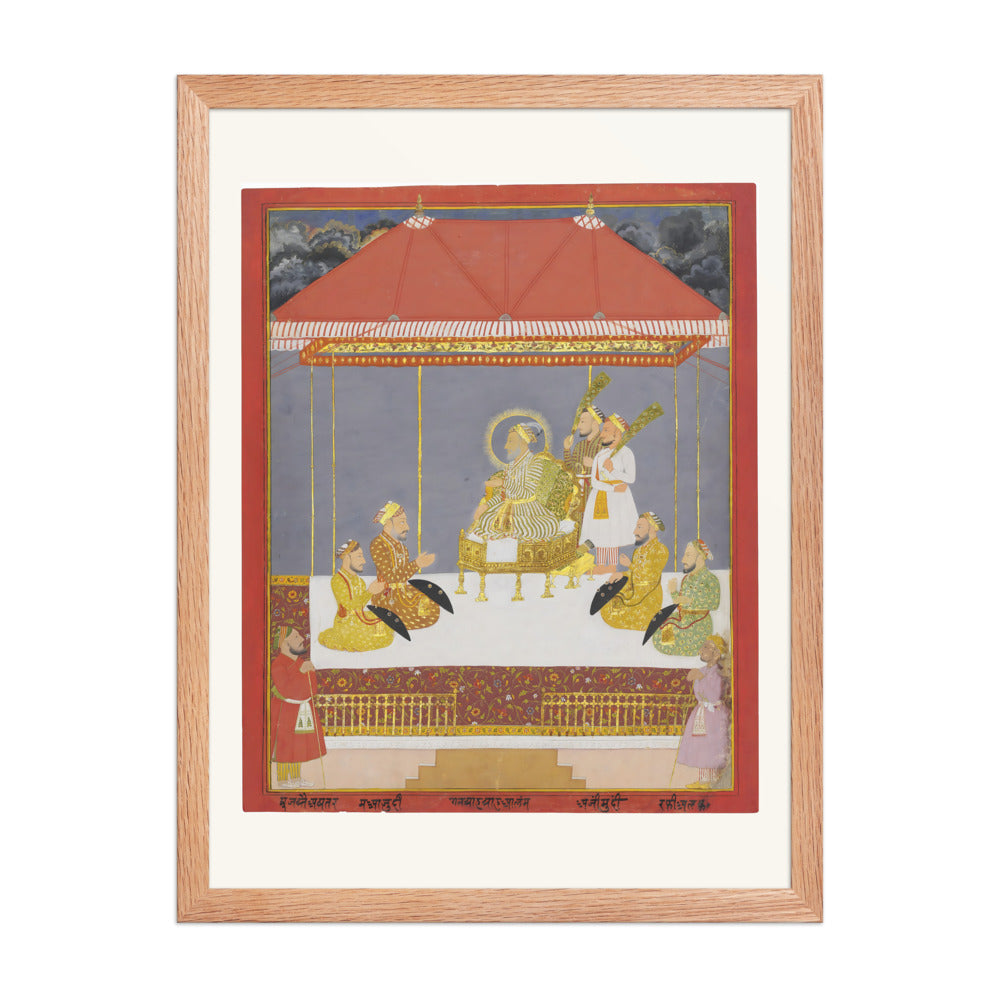 Bahadur Shah I Enthroned with His Sons | Restored Mughal Wall Art — view 3