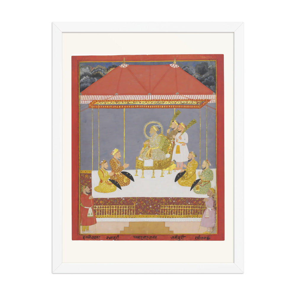 Bahadur Shah I Enthroned with His Sons | Restored Mughal Wall Art — view 5