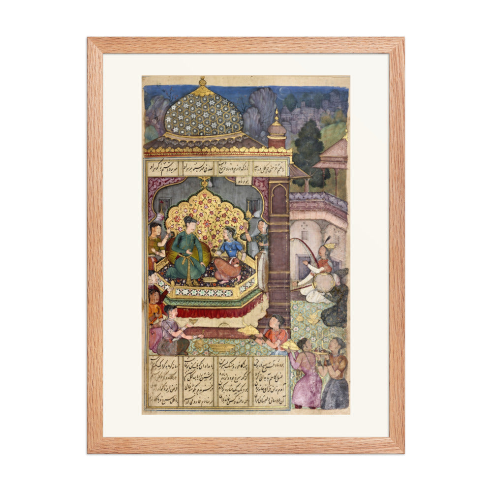 Bahram Gur in the Black Pavilion — Restored Mughal Wall Art — view 5