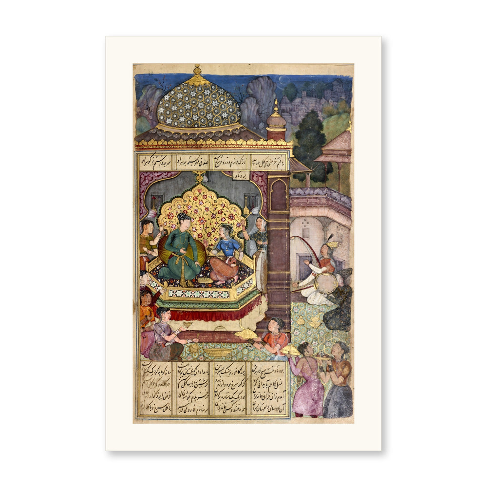 Bahram Gur in the Black Pavilion — Restored Mughal Wall Art — view 7