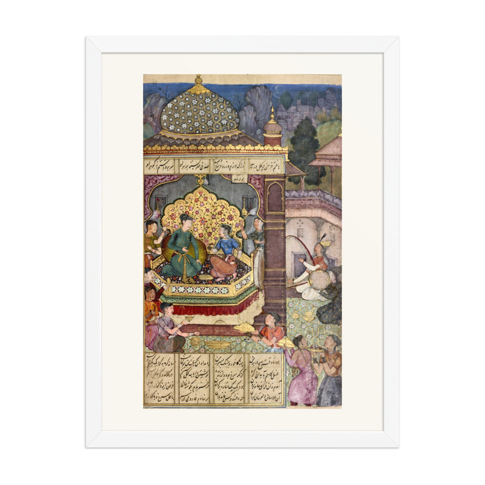 Bahram Gur in the Black Pavilion — Restored Mughal Wall Art — view 3
