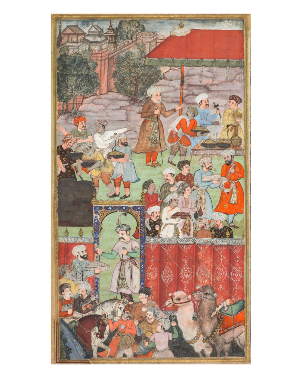 A Feast for Babur Hosted by Jahangir Mirza — Baburnama Folio | Restored Mughal Wall Art — view 7