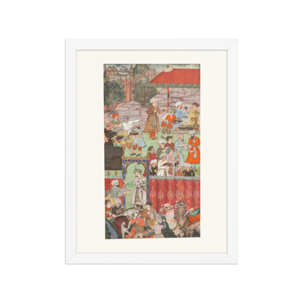 A Feast for Babur Hosted by Jahangir Mirza — Baburnama Folio | Restored Mughal Wall Art — view 3