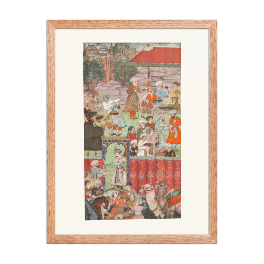 A Feast for Babur Hosted by Jahangir Mirza — Baburnama Folio | Restored Mughal Wall Art — view 5