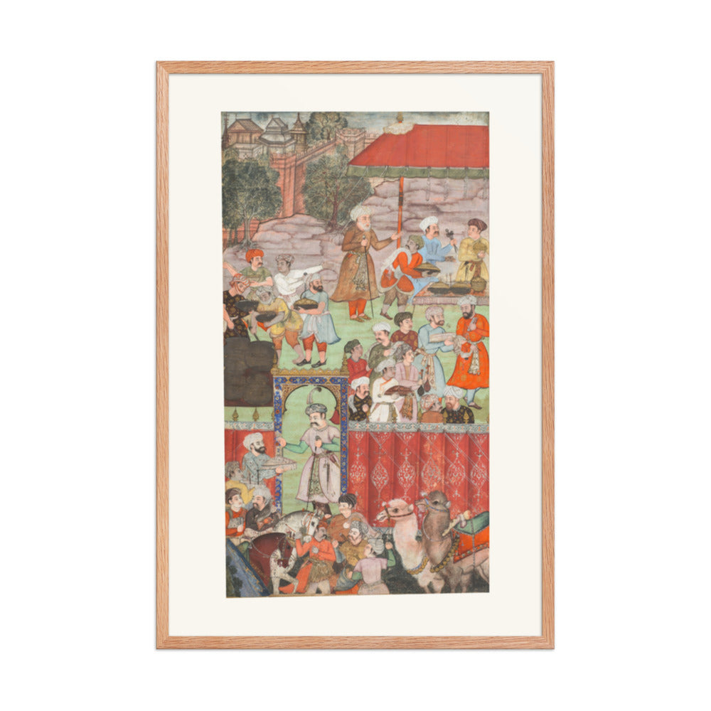 A Feast for Babur Hosted by Jahangir Mirza — Baburnama Folio | Restored Mughal Wall Art — view 8