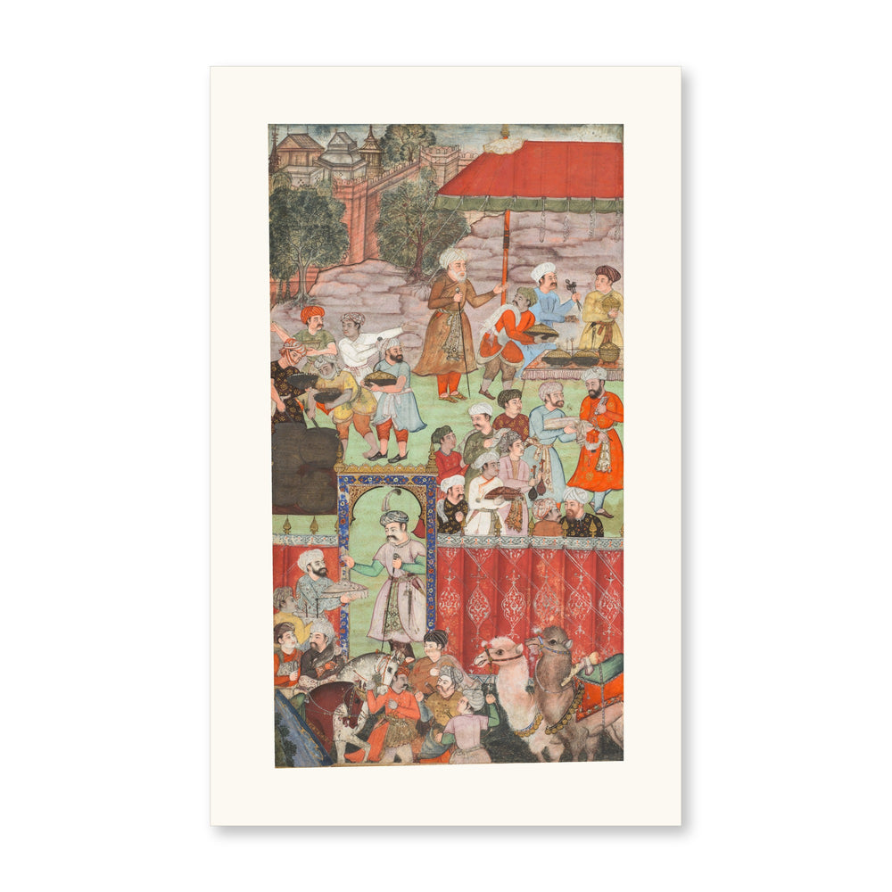 A Feast for Babur Hosted by Jahangir Mirza — Baburnama Folio | Restored Mughal Wall Art — view 10