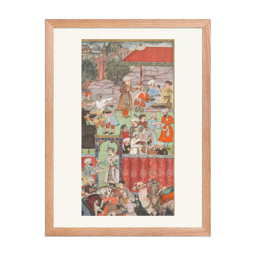 A Feast for Babur Hosted by Jahangir Mirza — Baburnama Folio | Restored Mughal Wall Art — view 2
