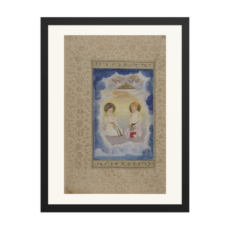 Celestial Enthronement — Restored Mughal Wall Art