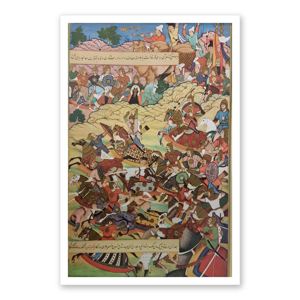 An Akbar-Era Battle Scene — Mughal Folio | Restored Mughal Wall Art — view 7