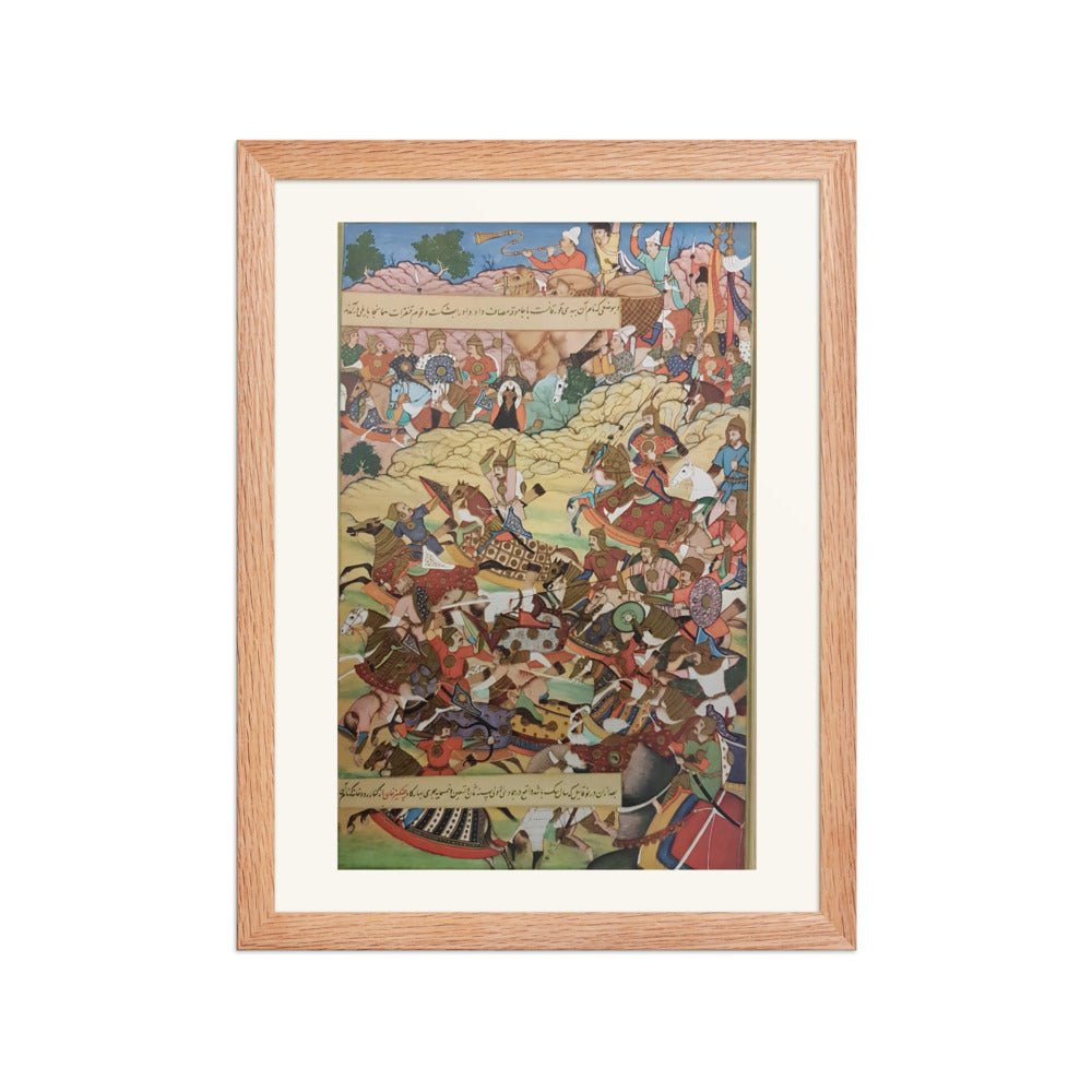 An Akbar-Era Battle Scene — Mughal Folio | Restored Mughal Wall Art — view 4