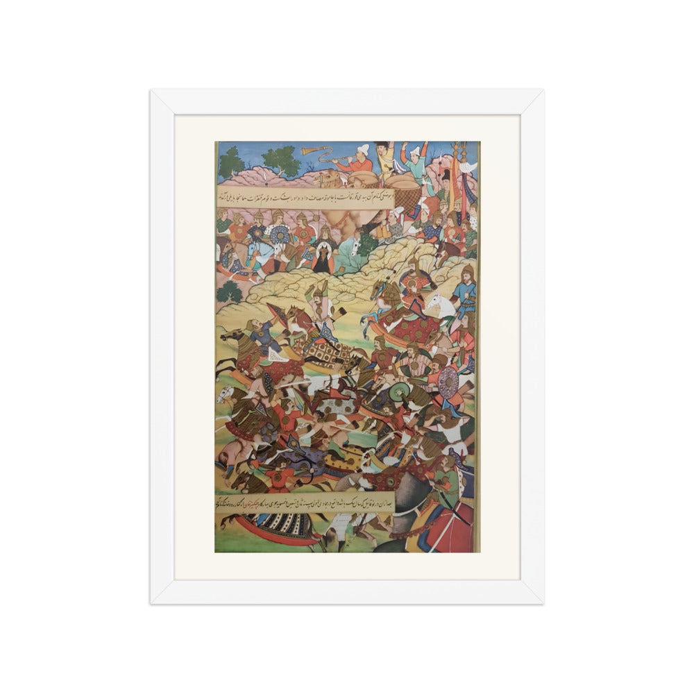 An Akbar-Era Battle Scene — Mughal Folio | Restored Mughal Wall Art — view 6