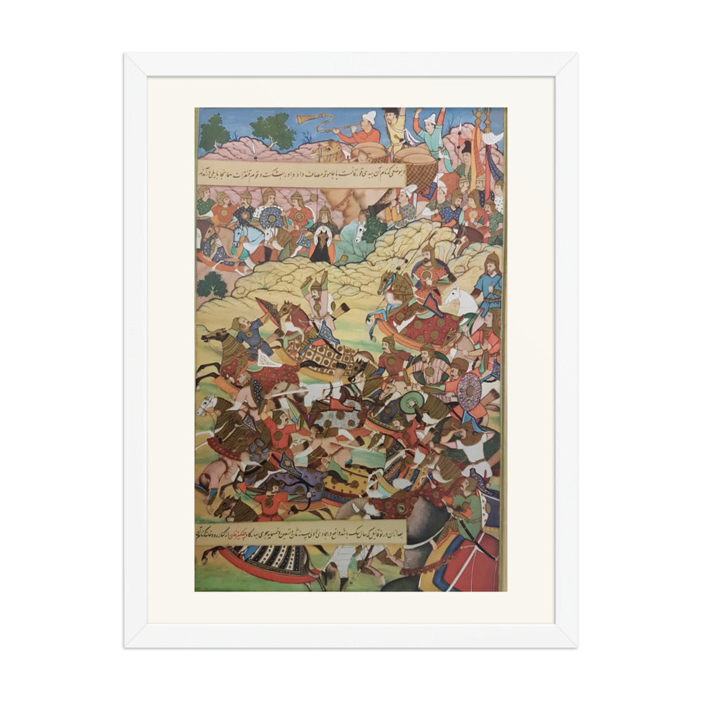 An Akbar-Era Battle Scene — Mughal Folio | Restored Mughal Wall Art — view 5