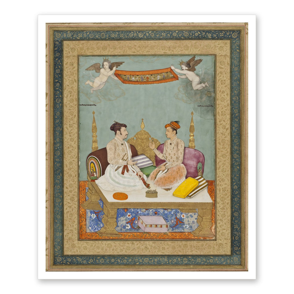 Maharaja Jai Singh of Amber and Maharaja Gaj Singh of Marwar | Restored Mughal Wall Art — view 7
