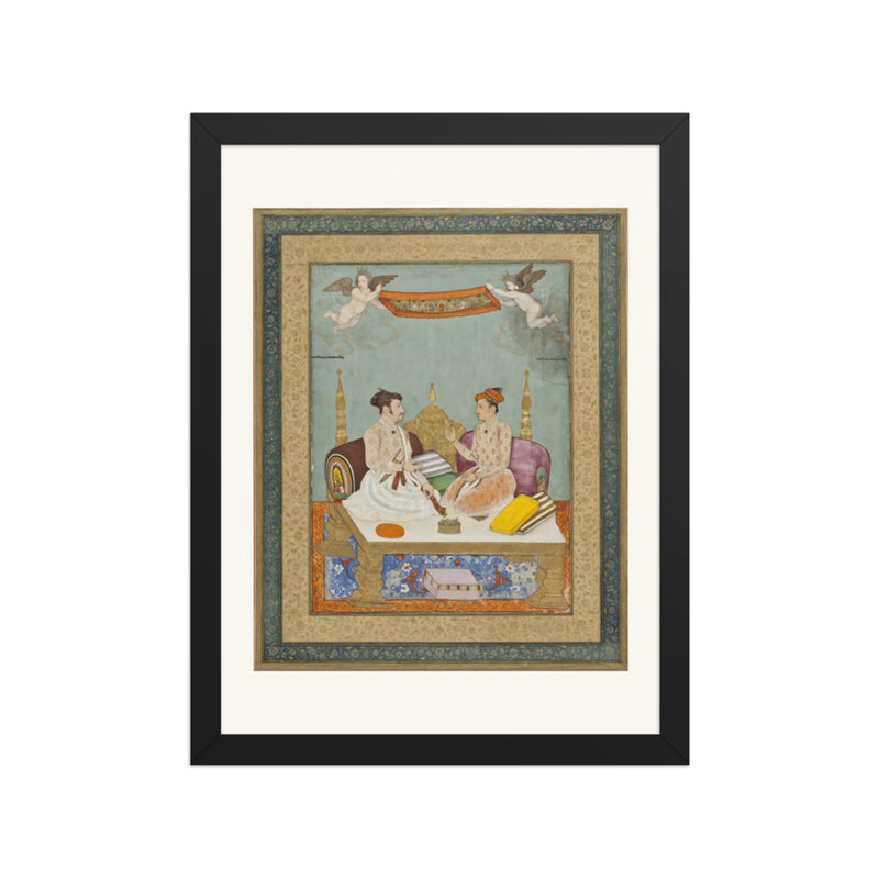 Maharaja Jai Singh of Amber and Maharaja Gaj Singh of Marwar | Restored Mughal Wall Art