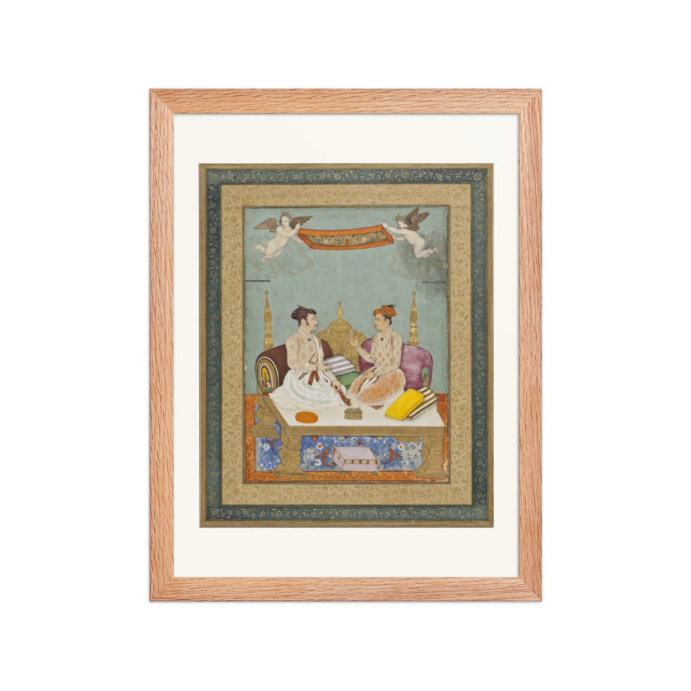 Maharaja Jai Singh of Amber and Maharaja Gaj Singh of Marwar | Restored Mughal Wall Art — view 2