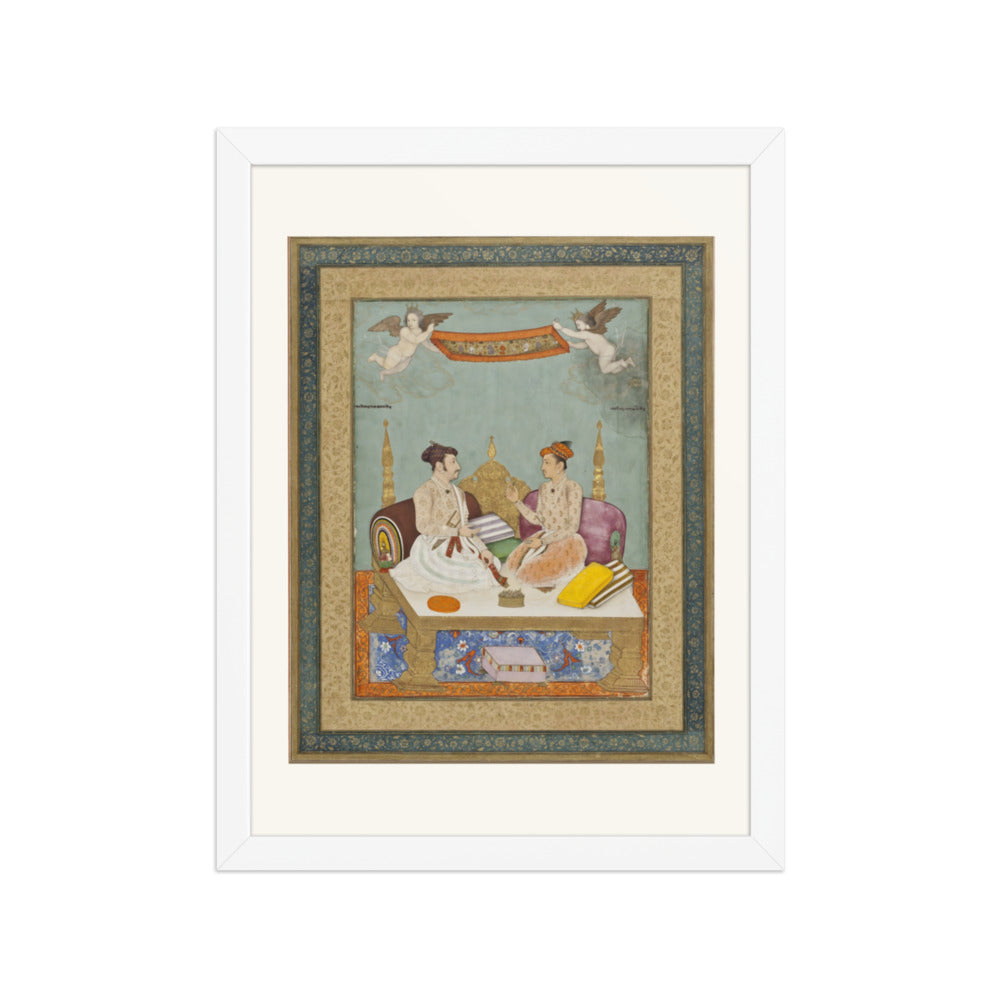 Maharaja Jai Singh of Amber and Maharaja Gaj Singh of Marwar | Restored Mughal Wall Art — view 3