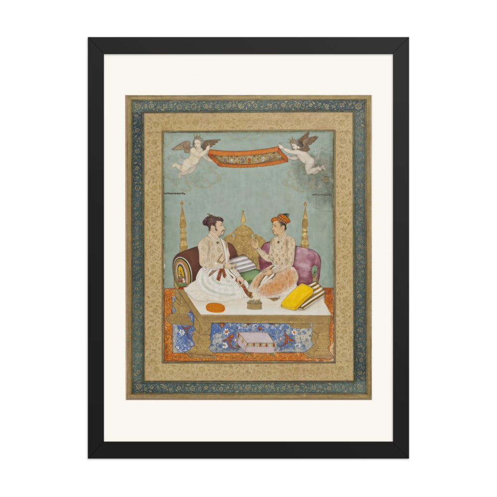 Maharaja Jai Singh of Amber and Maharaja Gaj Singh of Marwar | Restored Mughal Wall Art — view 4