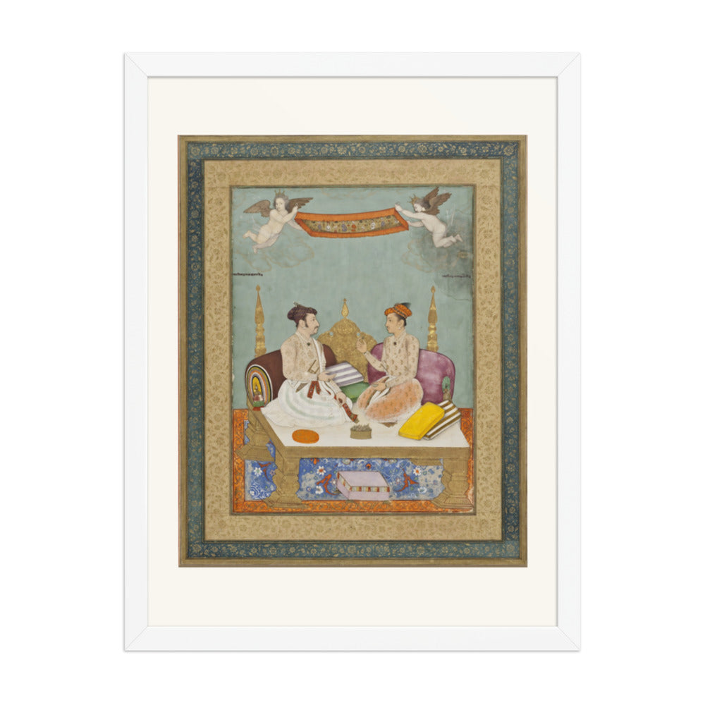 Maharaja Jai Singh of Amber and Maharaja Gaj Singh of Marwar | Restored Mughal Wall Art — view 6
