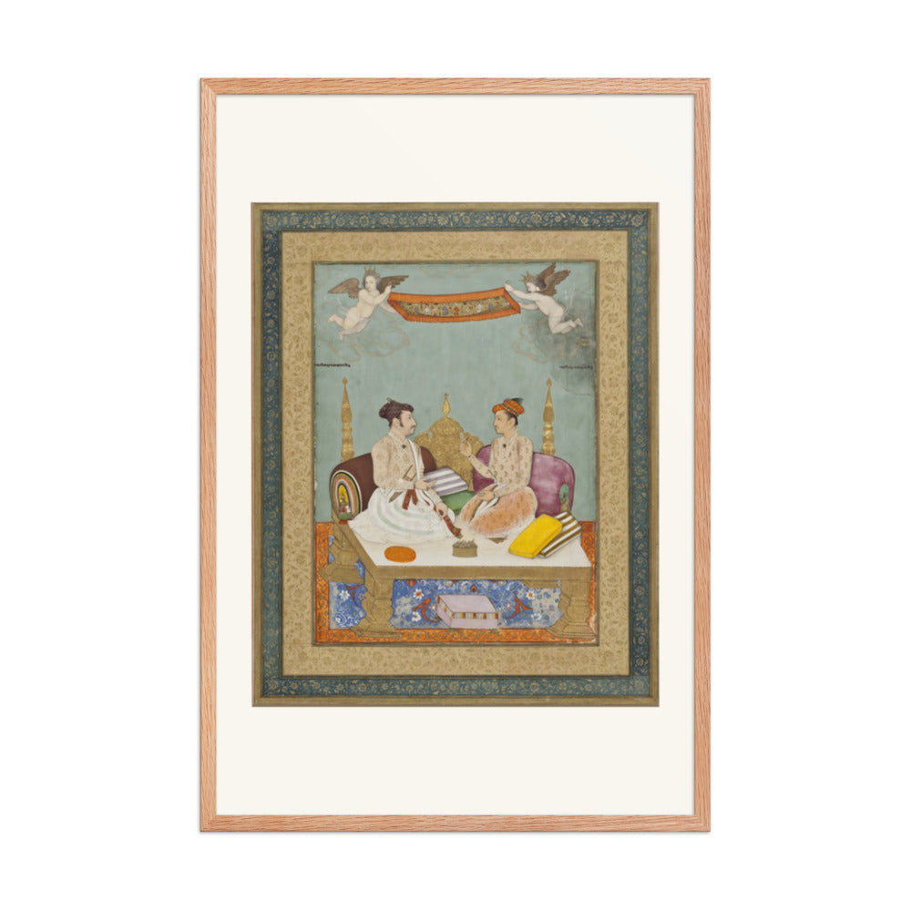 Maharaja Jai Singh of Amber and Maharaja Gaj Singh of Marwar | Restored Mughal Wall Art — view 8