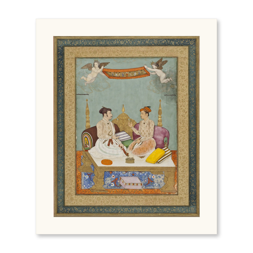 Maharaja Jai Singh of Amber and Maharaja Gaj Singh of Marwar | Restored Mughal Wall Art — view 10