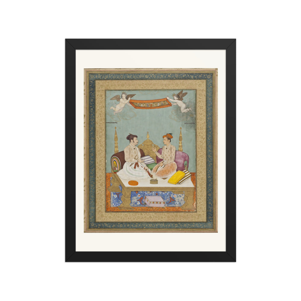 Maharaja Jai Singh of Amber and Maharaja Gaj Singh of Marwar | Restored Mughal Wall Art — view 2
