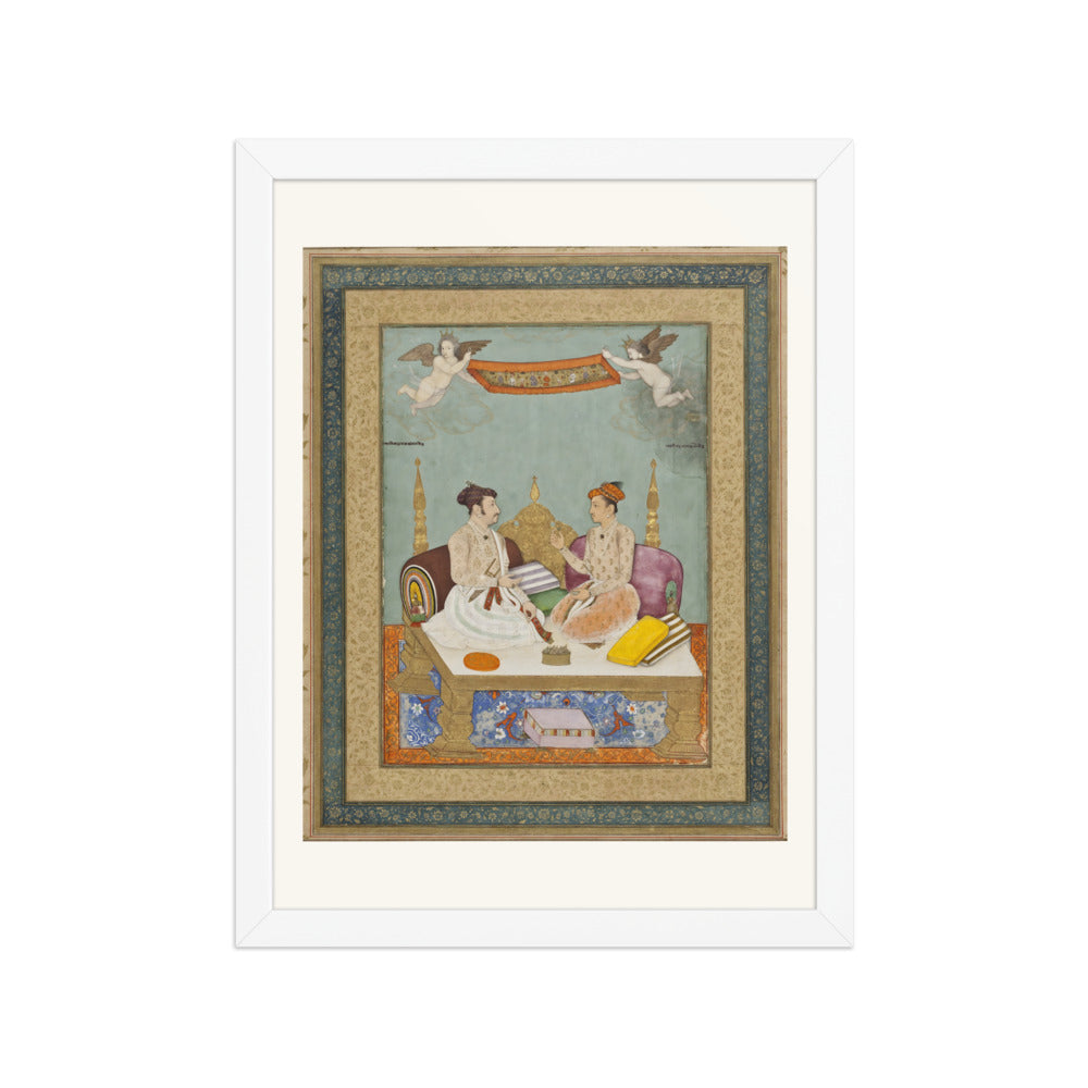 Maharaja Jai Singh of Amber and Maharaja Gaj Singh of Marwar | Restored Mughal Wall Art — view 6