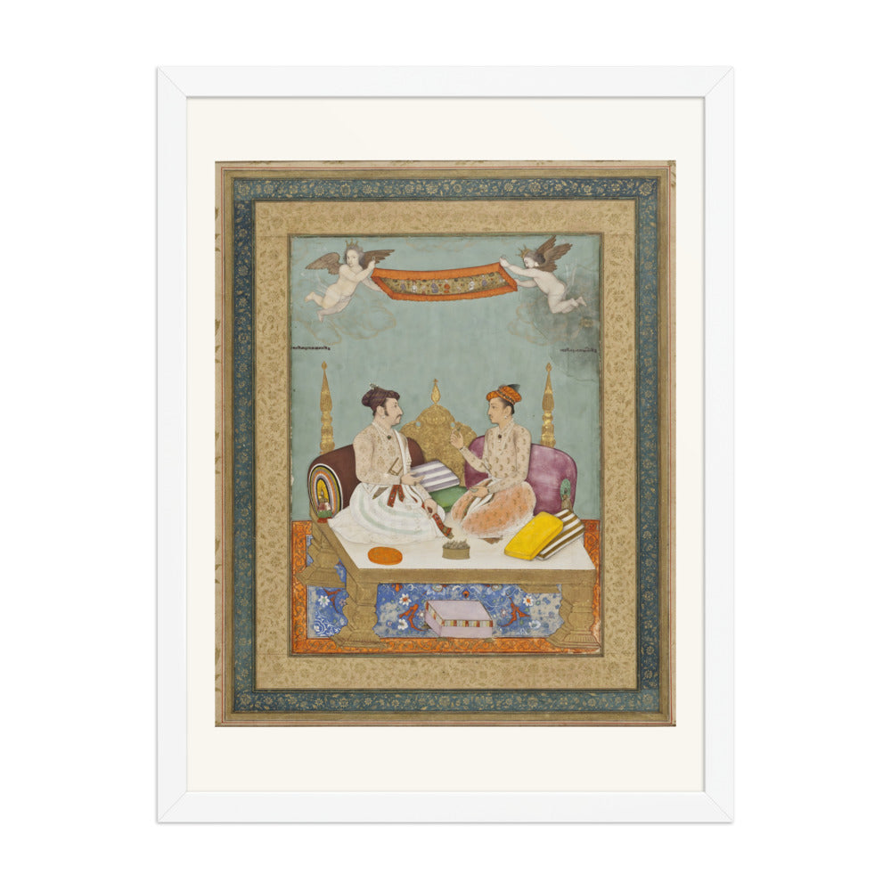 Maharaja Jai Singh of Amber and Maharaja Gaj Singh of Marwar | Restored Mughal Wall Art — view 5