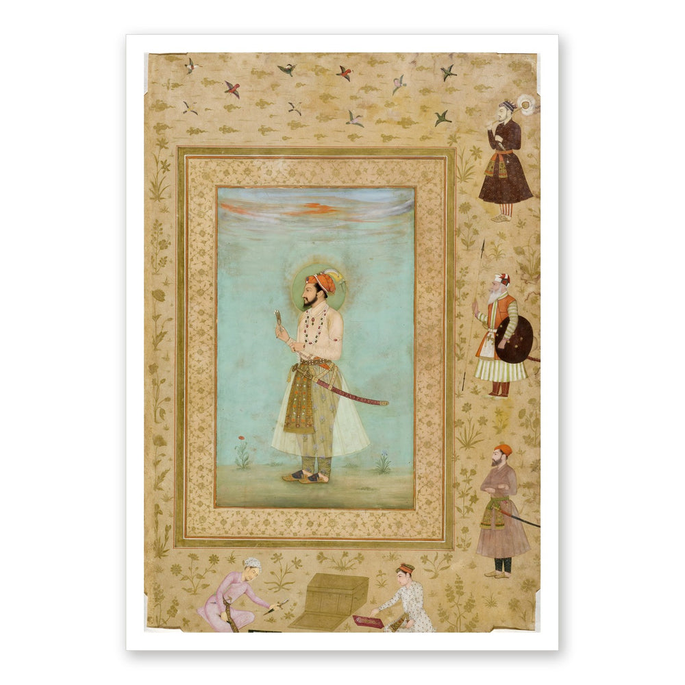 Emperor Shah Jahan Full Length — Album Folio by Bichitr | Restored Mughal Wall Art — view 7