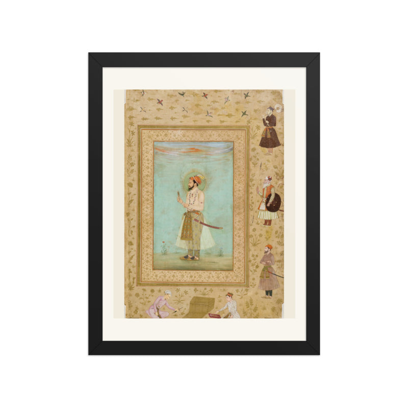 Emperor Shah Jahan Full Length — Album Folio by Bichitr | Restored Mughal Wall Art