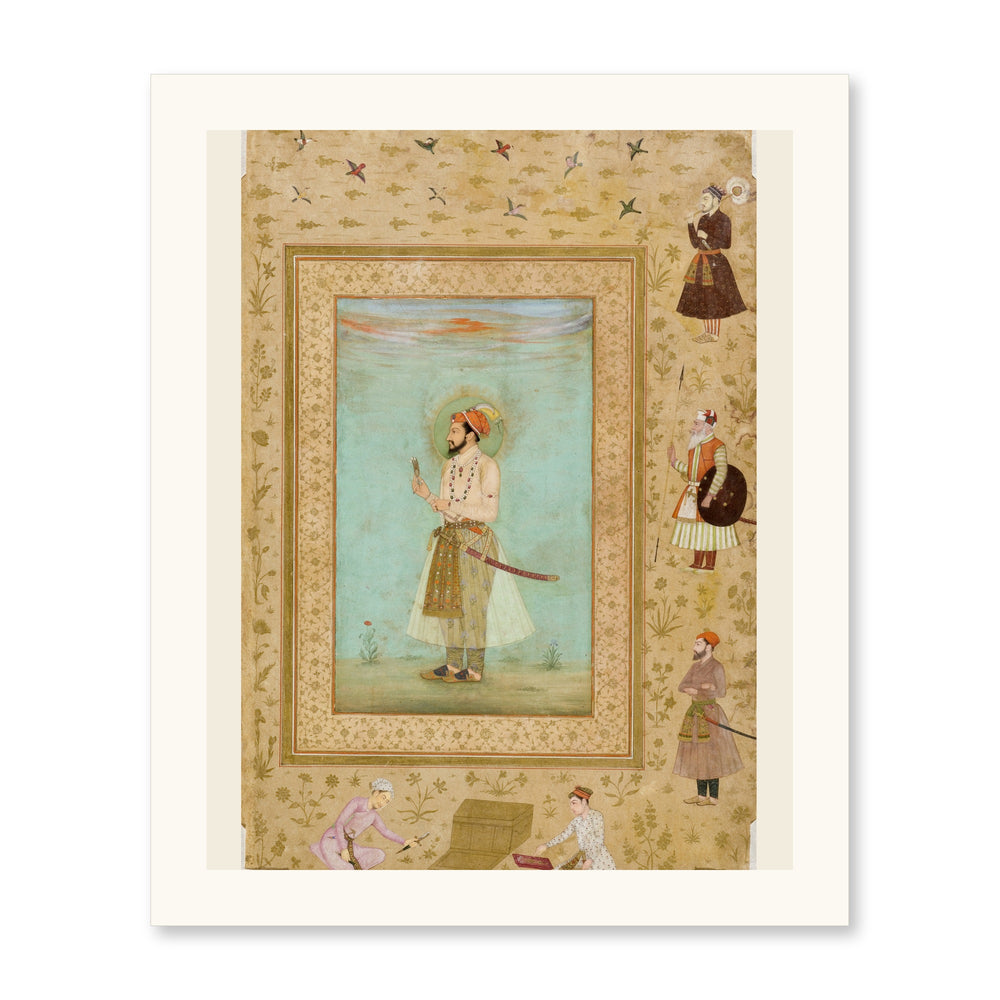 Emperor Shah Jahan Full Length — Album Folio by Bichitr | Restored Mughal Wall Art — view 7