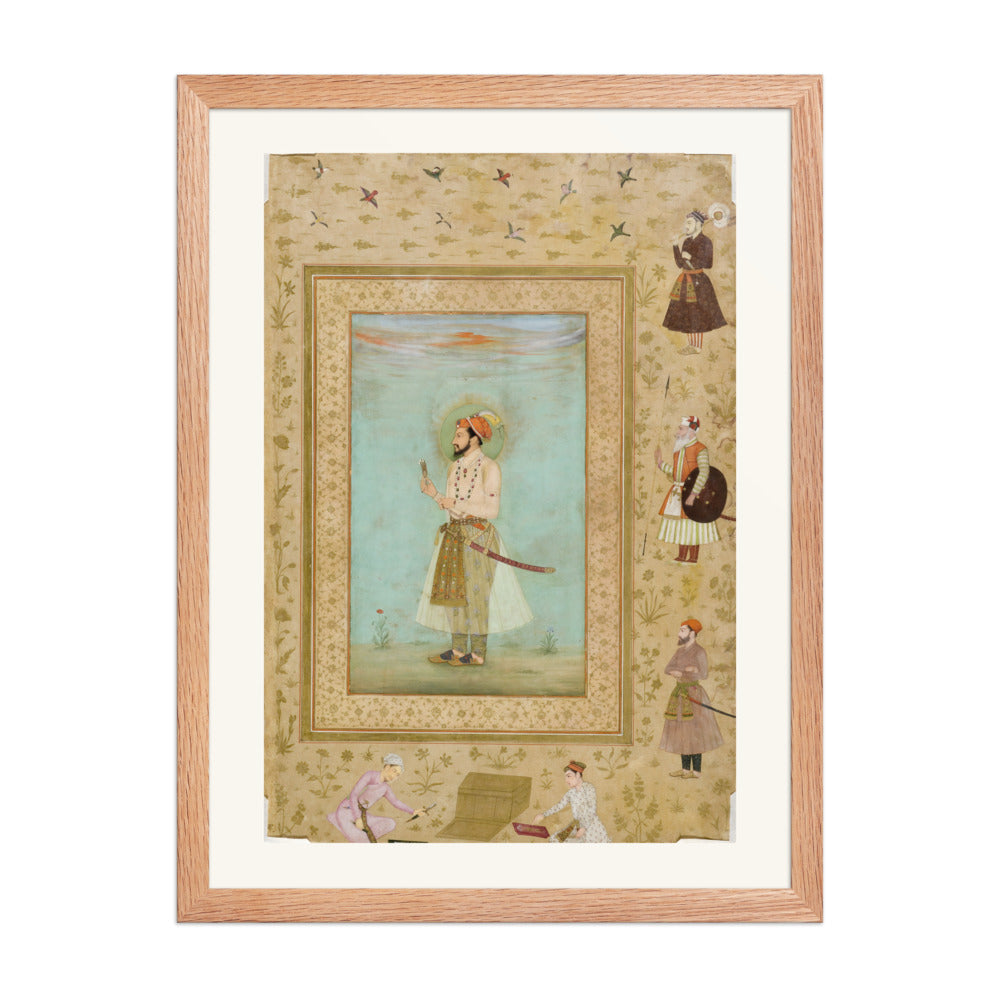 Emperor Shah Jahan Full Length — Album Folio by Bichitr | Restored Mughal Wall Art — view 3