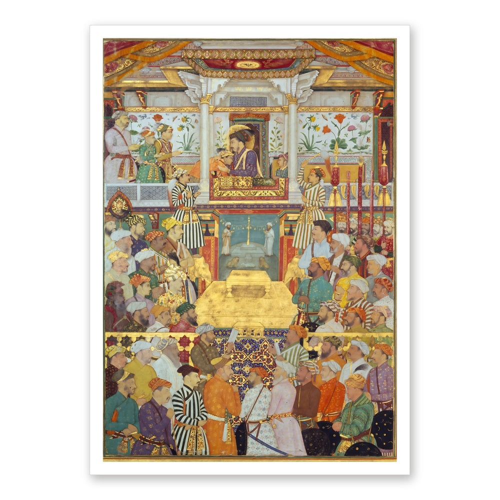 Padshahnama Plate 10 — Shah Jahan Receives His Three Eldest Sons and Asaf Khan | Restored Mughal Wall Art — view 7