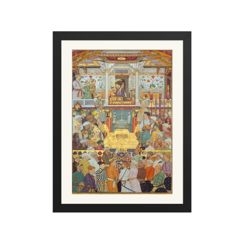 Padshahnama Plate 10 — Shah Jahan Receives His Three Eldest Sons and Asaf Khan | Restored Mughal Wall Art
