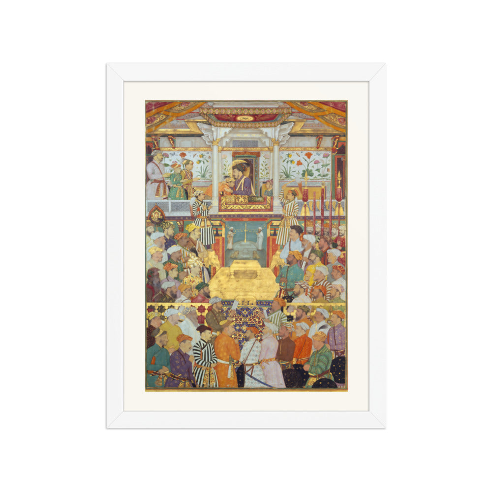 Padshahnama Plate 10 — Shah Jahan Receives His Three Eldest Sons and Asaf Khan | Restored Mughal Wall Art — view 3