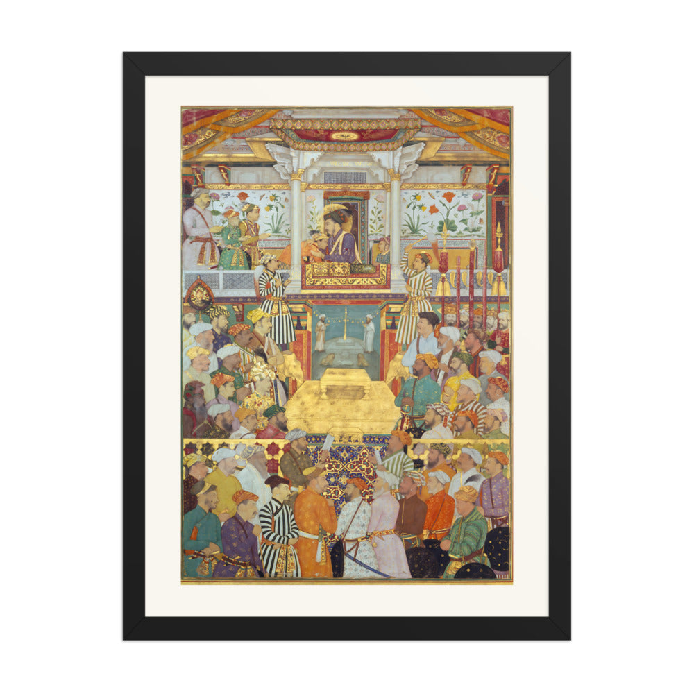 Padshahnama Plate 10 — Shah Jahan Receives His Three Eldest Sons and Asaf Khan | Restored Mughal Wall Art — view 1