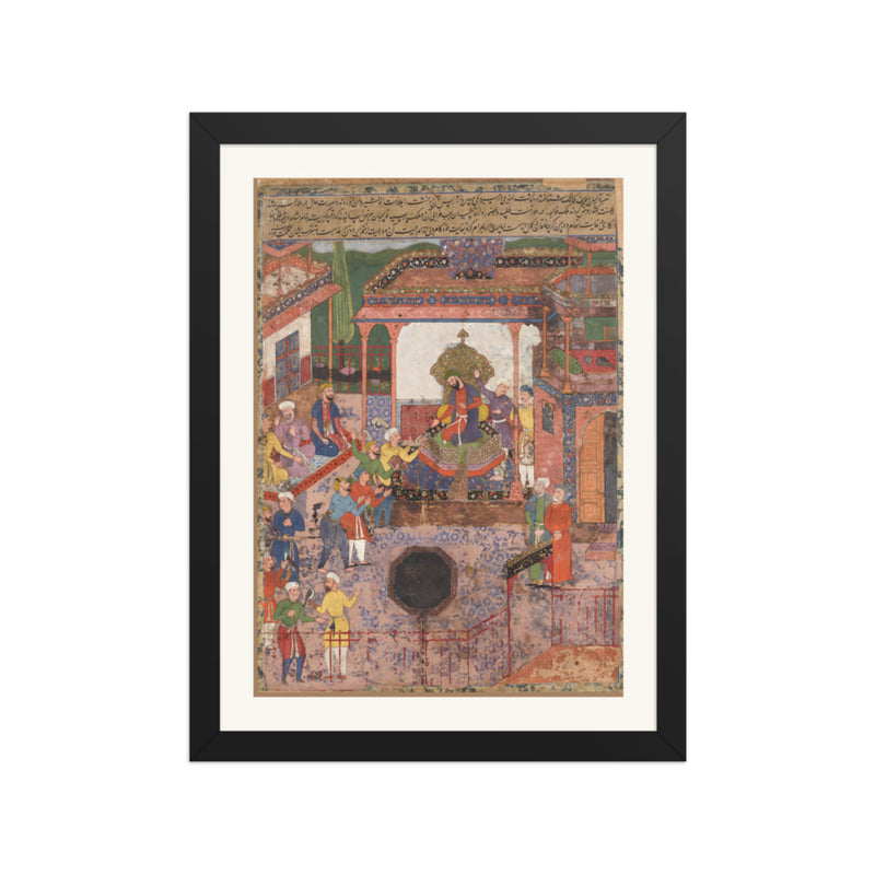 Emissaries Bring News from Khaybar and Chin to Anushirvan — Mughal Folio | Restored Mughal Wall Art
