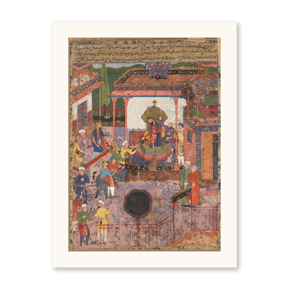 Emissaries Bring News from Khaybar and Chin to Anushirvan — Mughal Folio | Restored Mughal Wall Art — view 10