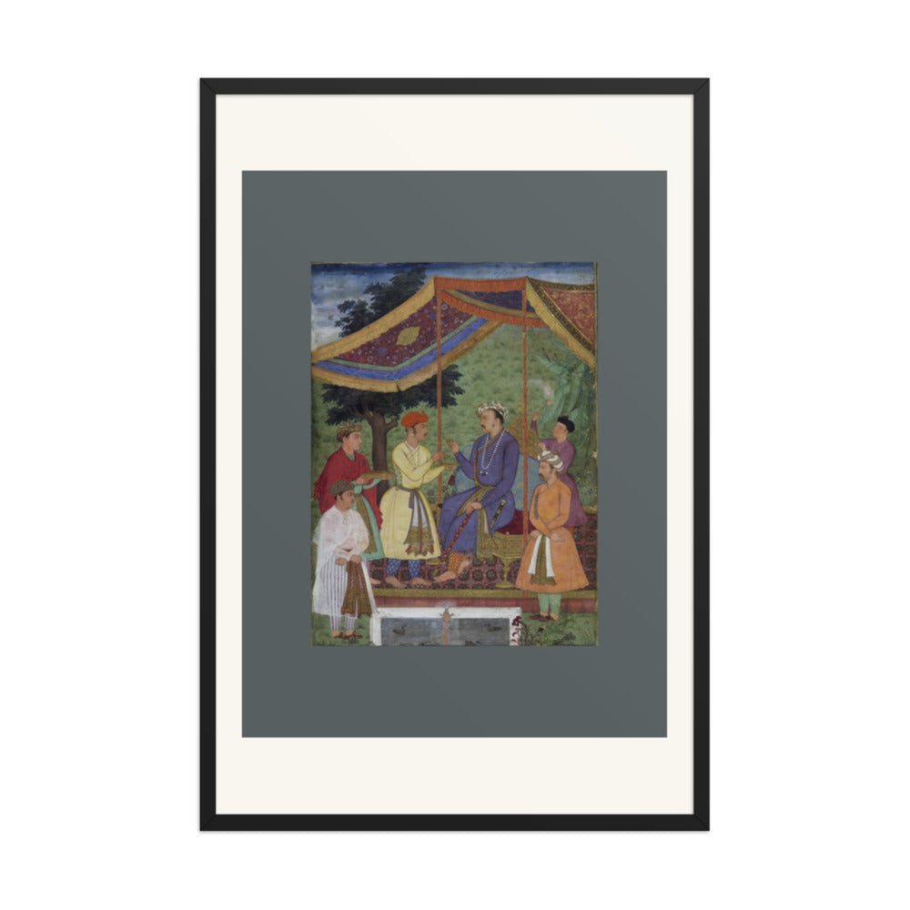 Emperor Jahangir Receiving His Two Sons | Restored Mughal Wall Art — view 8