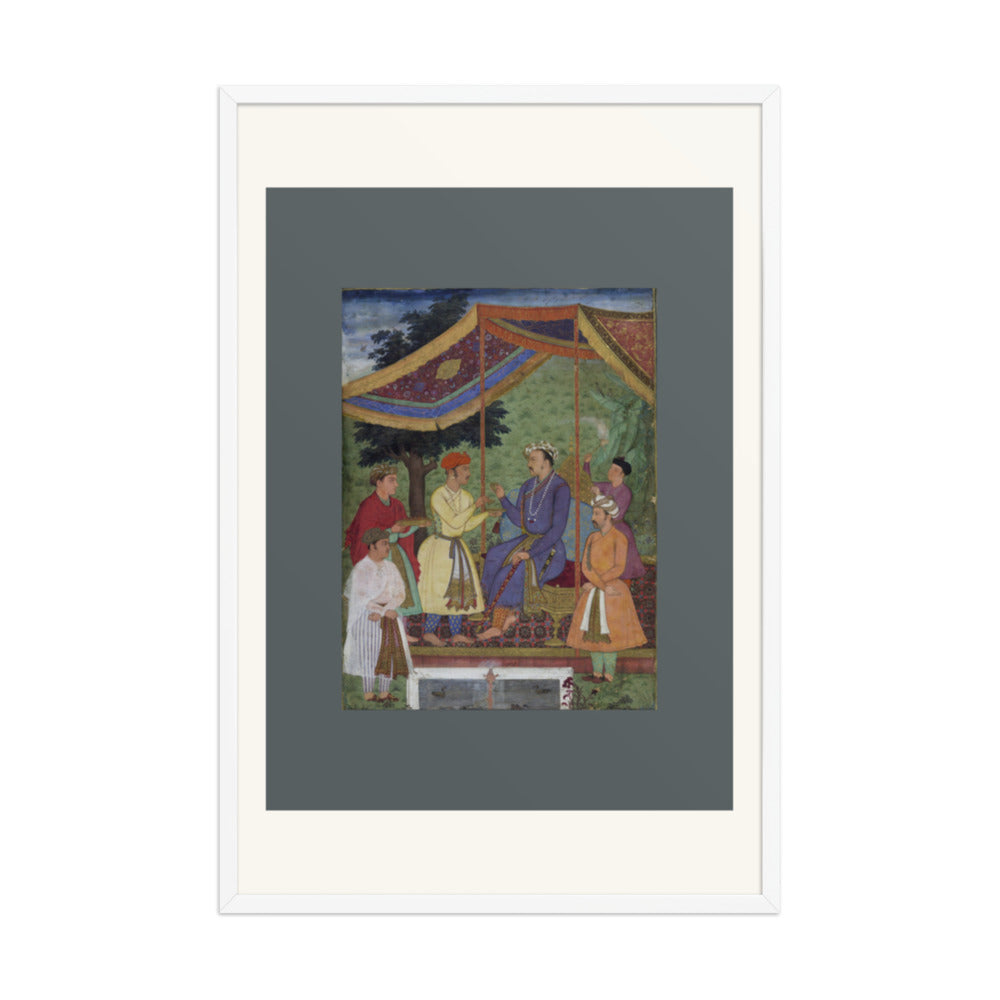 Emperor Jahangir Receiving His Two Sons | Restored Mughal Wall Art — view 10
