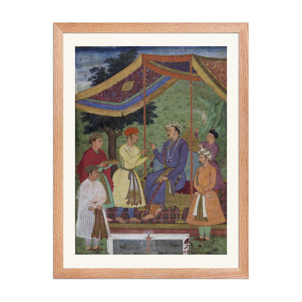 Emperor Jahangir Receiving His Two Sons | Restored Mughal Wall Art — view 3